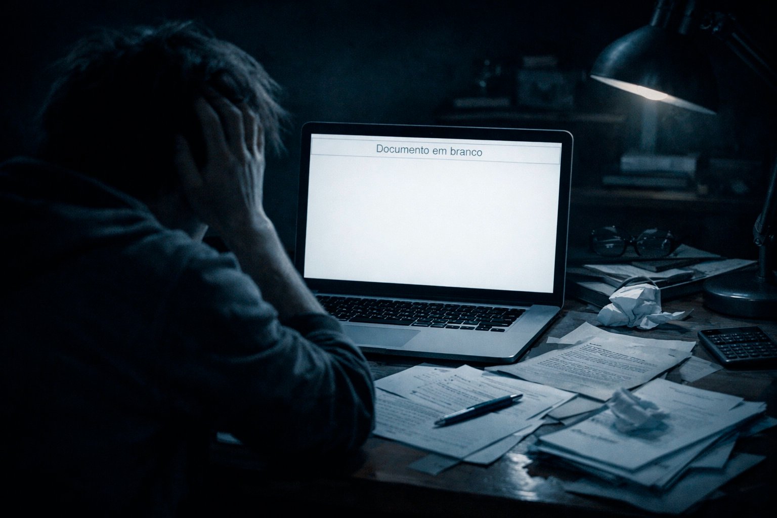 Pessoa frustrada sem conseguir criar ebook